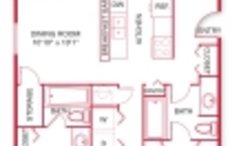 2 beds, 2 baths, 1,132 sqft, $1,234