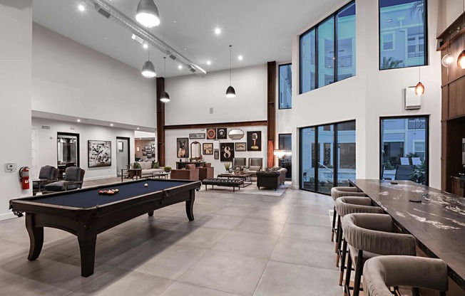 Club Room at The Foundry Luxury Apartments in Tampa FL