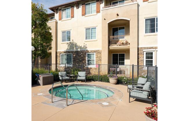 a large building in the background