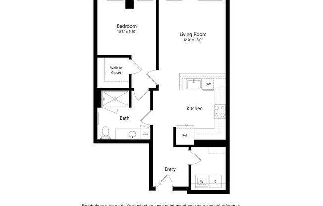 1 bed, 1 bath, 752 sqft, $2,150, Unit 1111