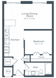 Studio, 1 bath, 661 sqft, $2,025