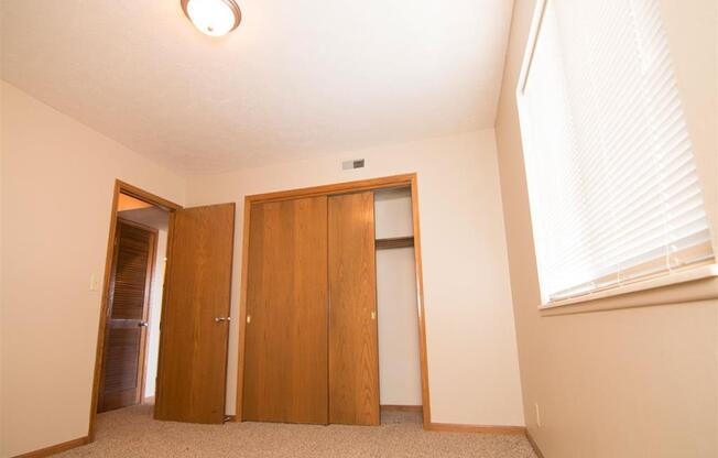 closet space in bedroom at Fountain Glen Apartments in Lincoln Nebraska