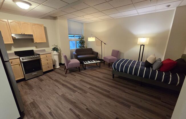 Studio, 1 bath, 370 sqft, $1,190, Unit 502