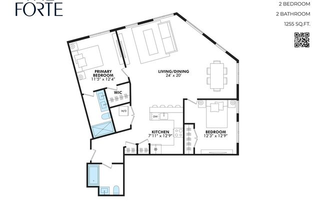 2 beds, 2 baths, 1,073 sqft, $5,099, Unit APT. 601