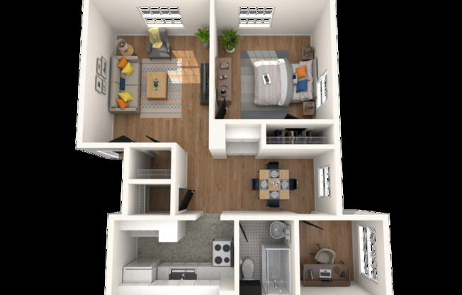 1 bed, 1 bath, 605 sqft, $1,250, Unit B-12