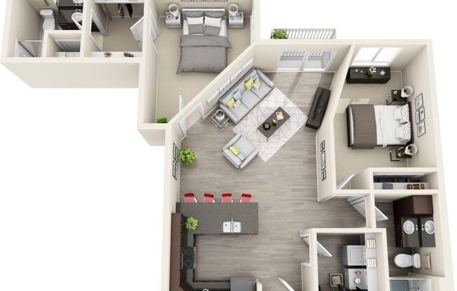2 beds, 2 baths, 1,127 sqft, $1,780, Unit 308