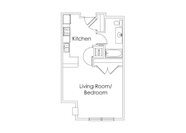 Studio, 1 bath, 559 sqft, $1,365