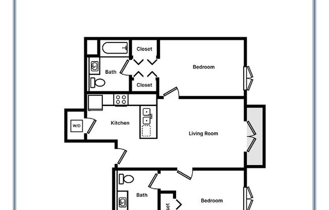 2 beds, 2 baths, 984 sqft, $4,850, Unit 410