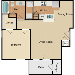 1 bed, 1 bath, 658 sqft, $1,402