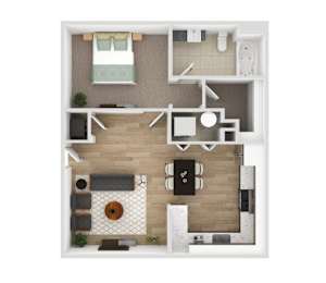 1 bed, 1 bath, 621 sqft, $1,240