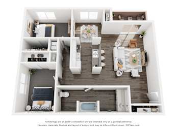 2 beds, 1 bath, 860 sqft, $1,326