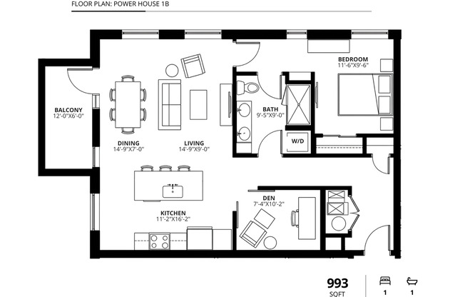 1 bed, 1 bath, 993 sqft, $2,725, Unit 301
