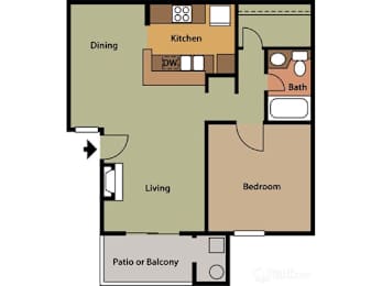 1 bed, 1 bath, 734 sqft, $1,799