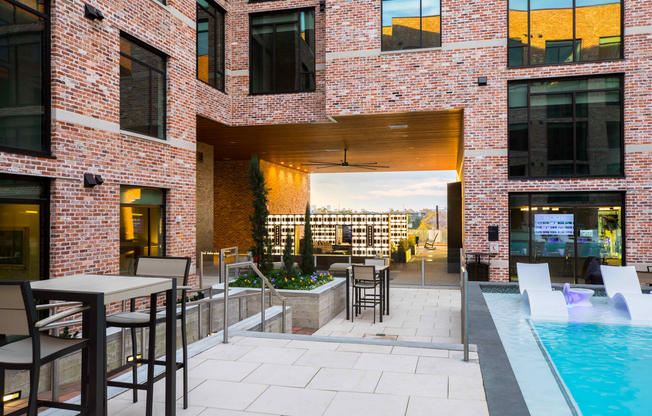 Pool Seating with View to Breezeway