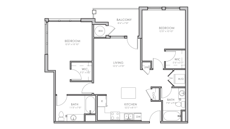 2 beds, 2 baths, 1,081 sqft, $2,220