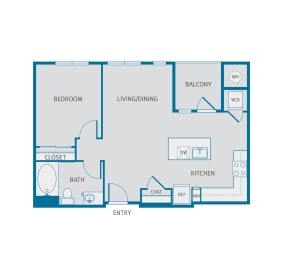 1 bed, 1 bath, 694 sqft, $1,618