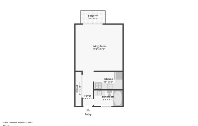 Studio, 1 bath, 400 sqft, $1,099, Unit A34