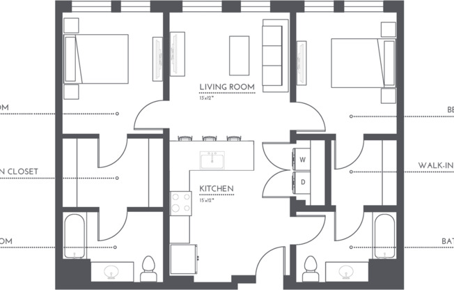 2 beds, 2 baths, 1,039 sqft, $2,380, Unit 508