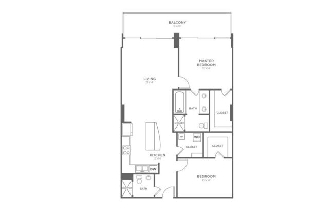 2 beds, 2 baths, 1,137 sqft, $3,962
