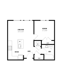 1 bed, 1 bath, 606 sqft, $1,487