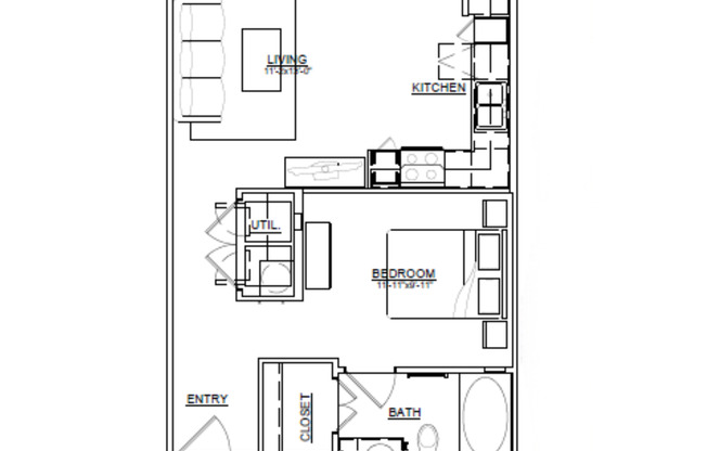 Studio, 1 bath, 600 sqft, $1,249