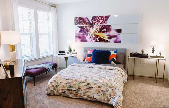 Bedroom with large bed at Sycamore at Tyvola, North Carolina