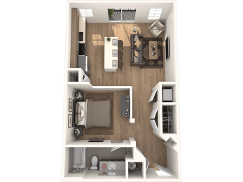 Studio, 1 bath, 658 sqft, $1,755