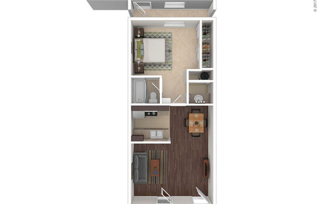 1 bed, 1 bath, 585 sqft, $799