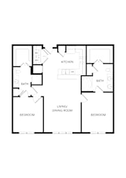 2 beds, 2 baths, 1,096 sqft, $1,730