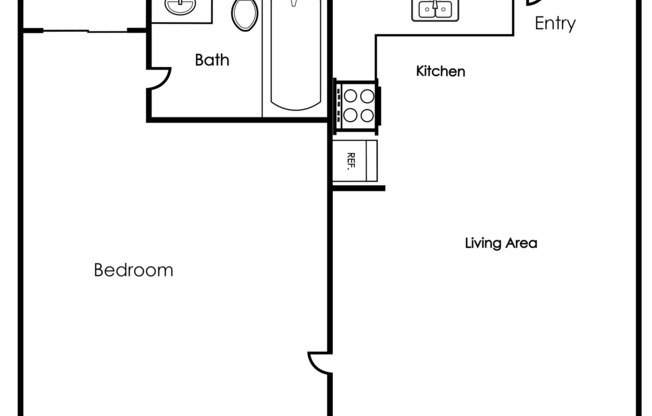 1 bed, 1 bath, 551 sqft, $950, Unit 226