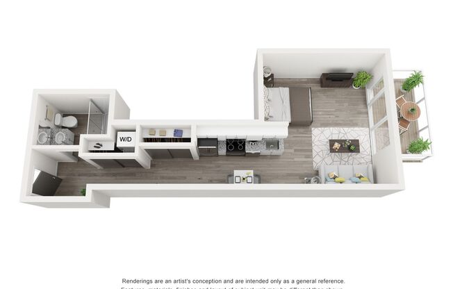 Studio, 1 bath, 514 sqft, $1,308, Unit 512