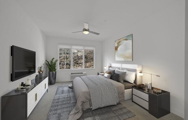 Bedroom Interior at Infinity Edgewater, Edgewater, New Jersey