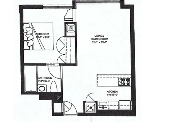 1 bed, 1 bath, 609 sqft, $5,500, Unit 2A