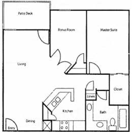 2 beds, 1 bath, 815 sqft, $1,250
