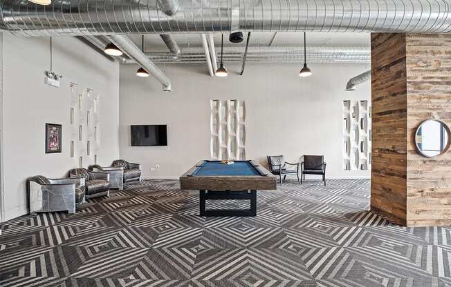 Pool table at The Shelby, Chicago, 60616