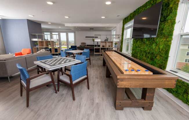 Zen Apartments Clubhouse with Shuffleboard