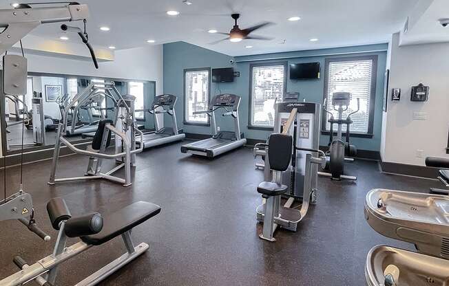 Fitness center  equipmentat Two Addison Place Apartments , Pooler, Georgia