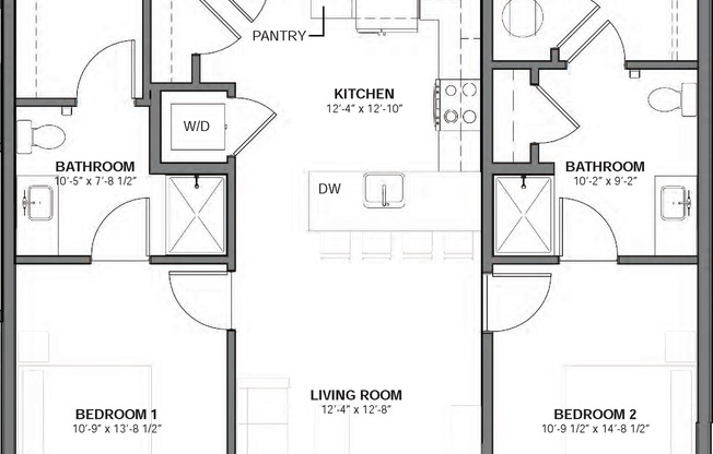 2 beds, 2 baths, 1,022 sqft, $1,803