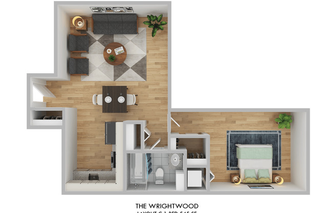 1 bed, 1 bath, 545 sqft, $2,715