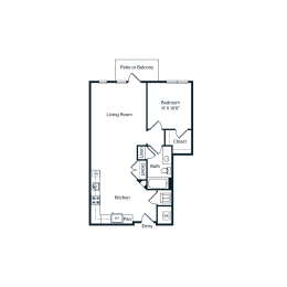 1 bed, 1 bath, 739 sqft, $1,314