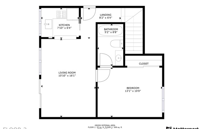 1 bed, 1 bath, 495 sqft, $1,495, Unit 303