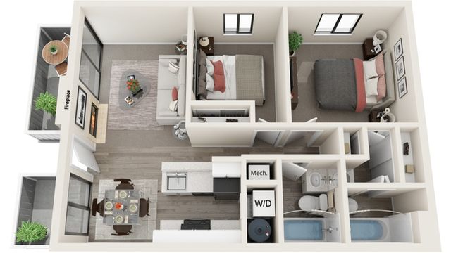 2 beds, 2 baths, 790 sqft, $1,695