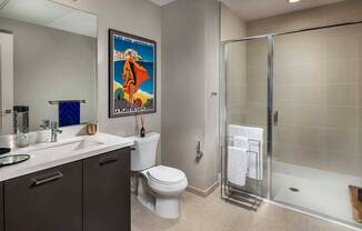 Model Bathroom at AV8 Apartments in San Diego, CA