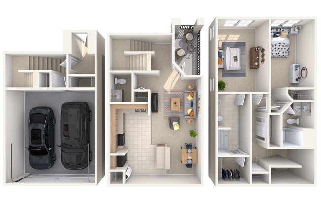 2 beds, 2.5 baths, 1,184 sqft, $1,661