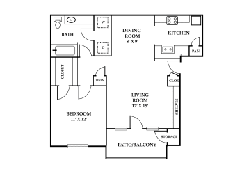 1 bed, 1 bath, 818 sqft, $971