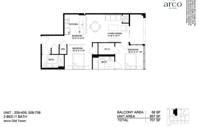 2 beds, 2 baths, 878 sqft, $3,795, Unit 1552-209