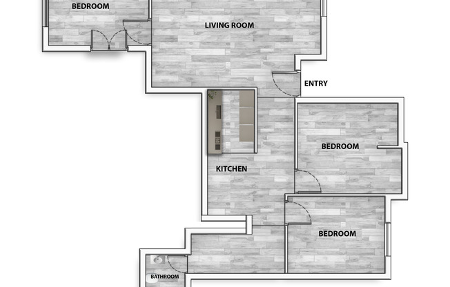 3 beds, 1 bath, 1,356 sqft, $1,271, Unit 0113