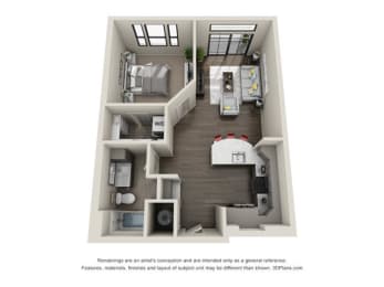 1 bed, 1 bath, 720 sqft, $1,380