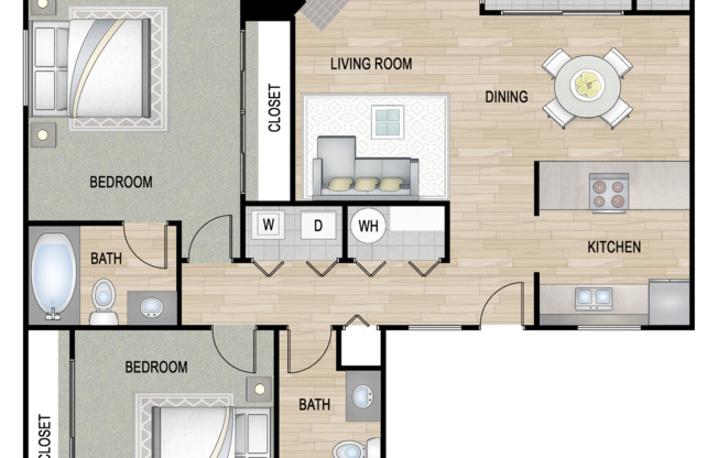 2 beds, 2 baths, 920 sqft, $2,029.85, Unit R202