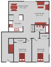 2 bedroom apartment floor plan